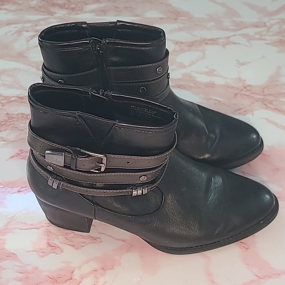 GUC White Mountain Black Ankle Boots Sz 8.5M - Picture 4 of 11